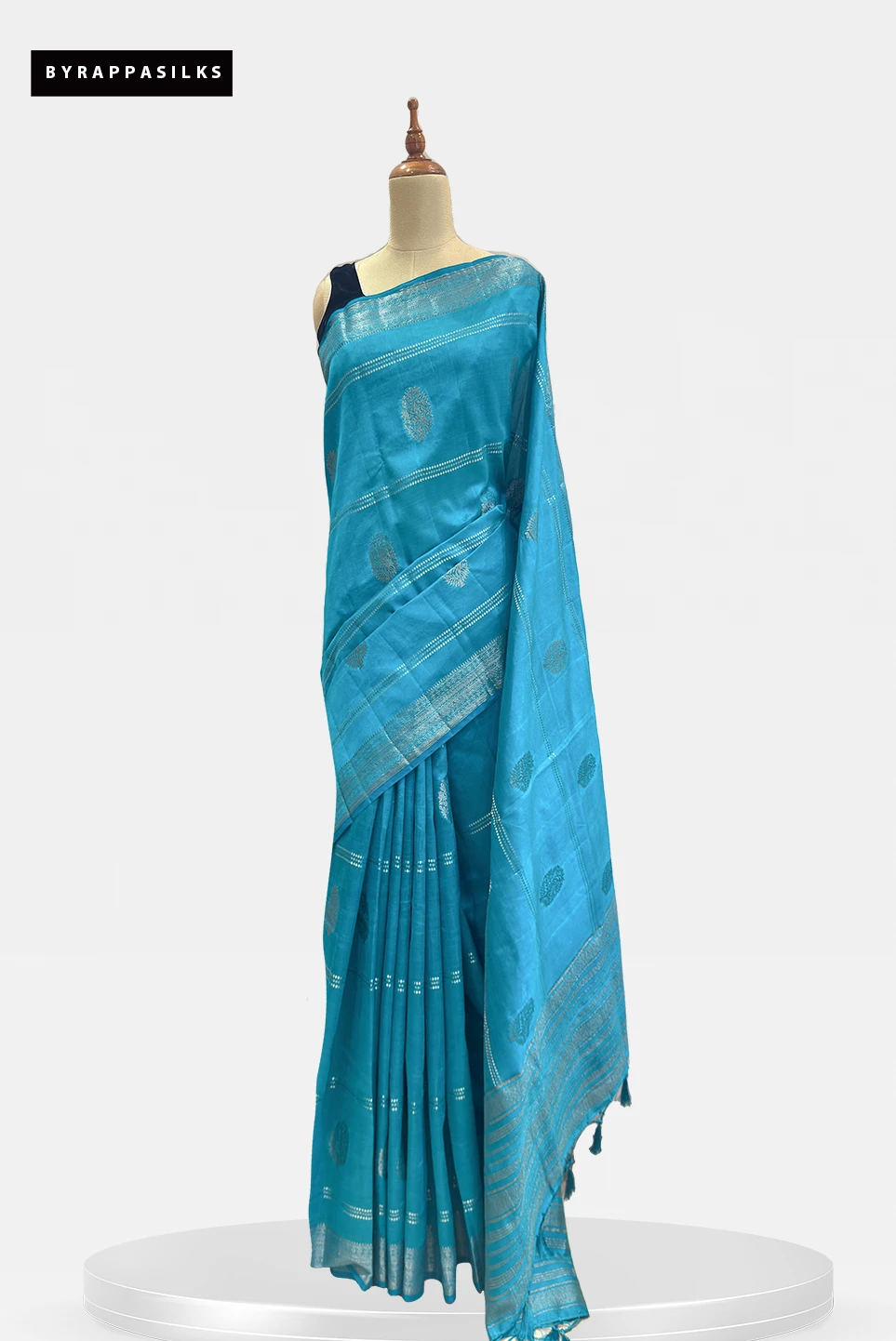 Soft Silk With Turquoise Blue Saree QS292307