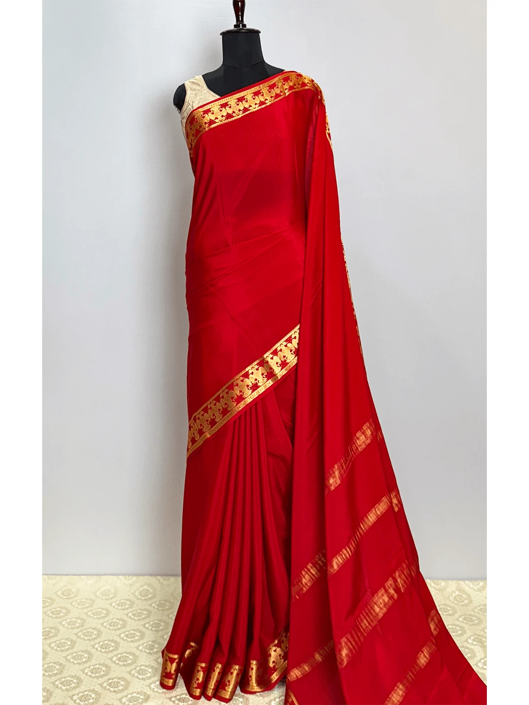 Pure Mysore Silk Saree - Red Colour - QS217781