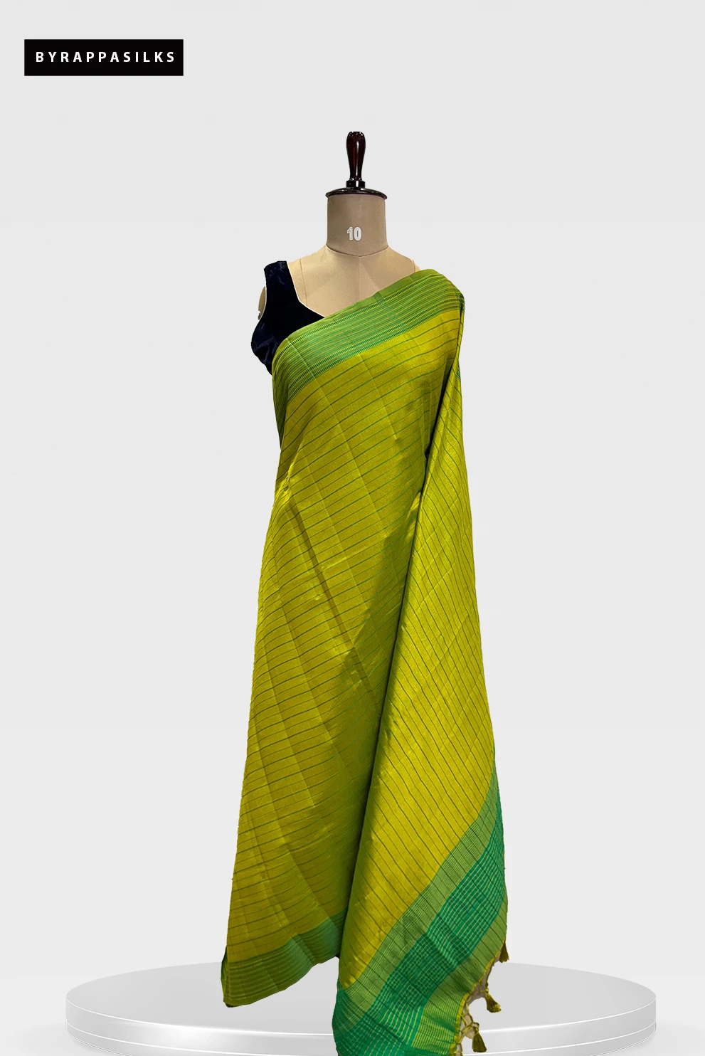 Semi Tussar Saree Lime Green QS273703