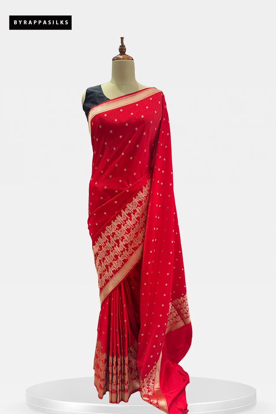 Satin Banarasi Saree Parrot Design Border QS289446