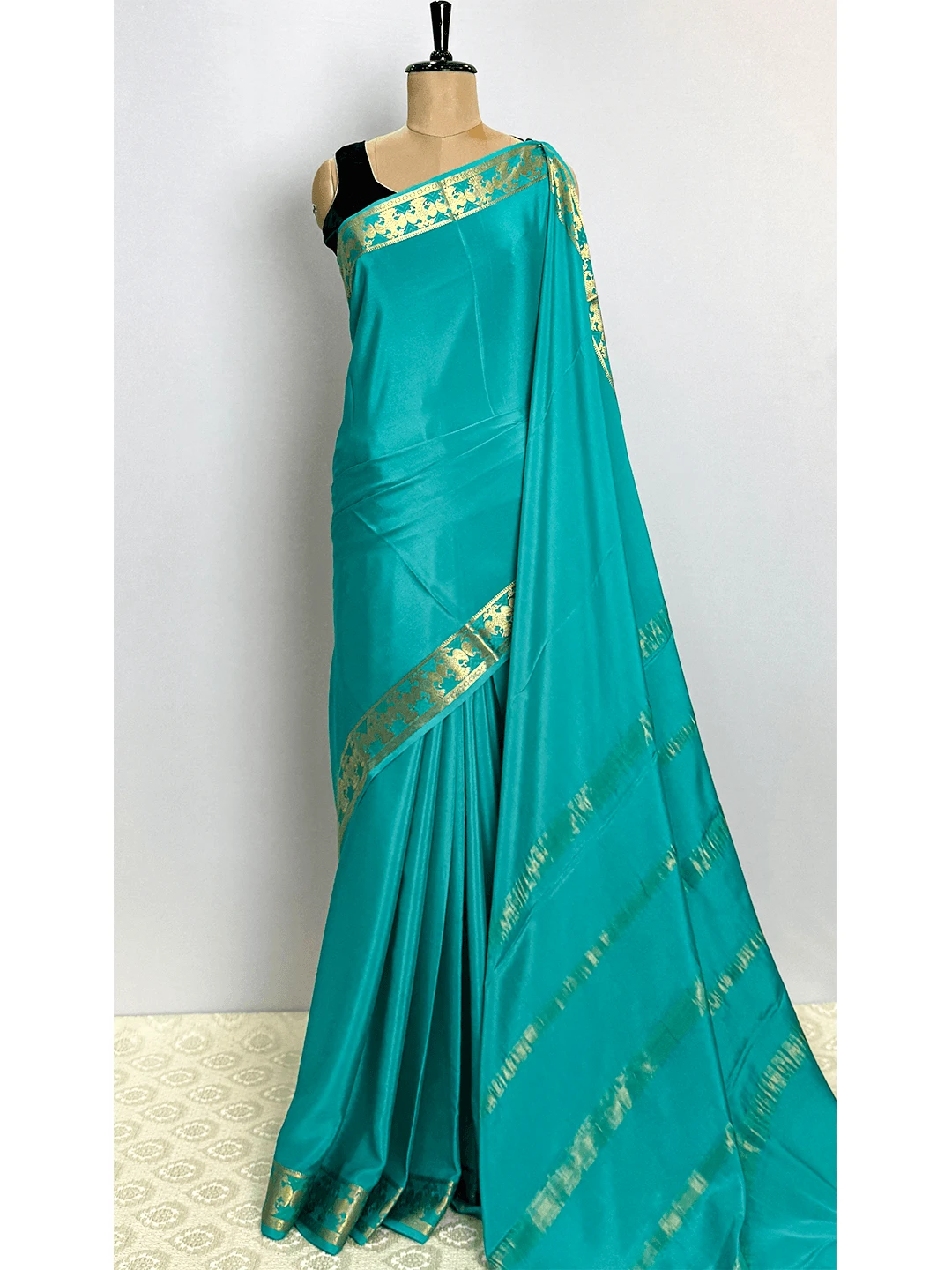 Pure Mysore Silk Saree - Light Green Colour - QS217783