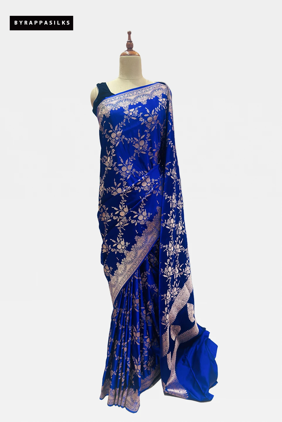 Banarasi Saree With Jaal Work Royal Blue QS286907