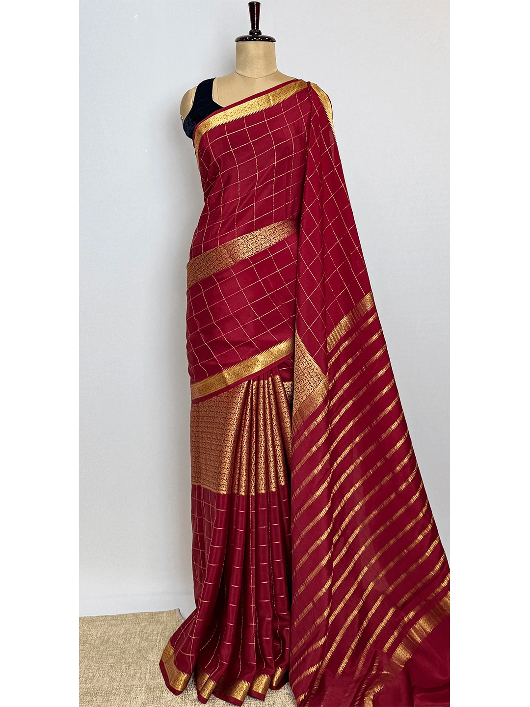 Pure Mysore Silk Saree - Maroon Colour - QS216169