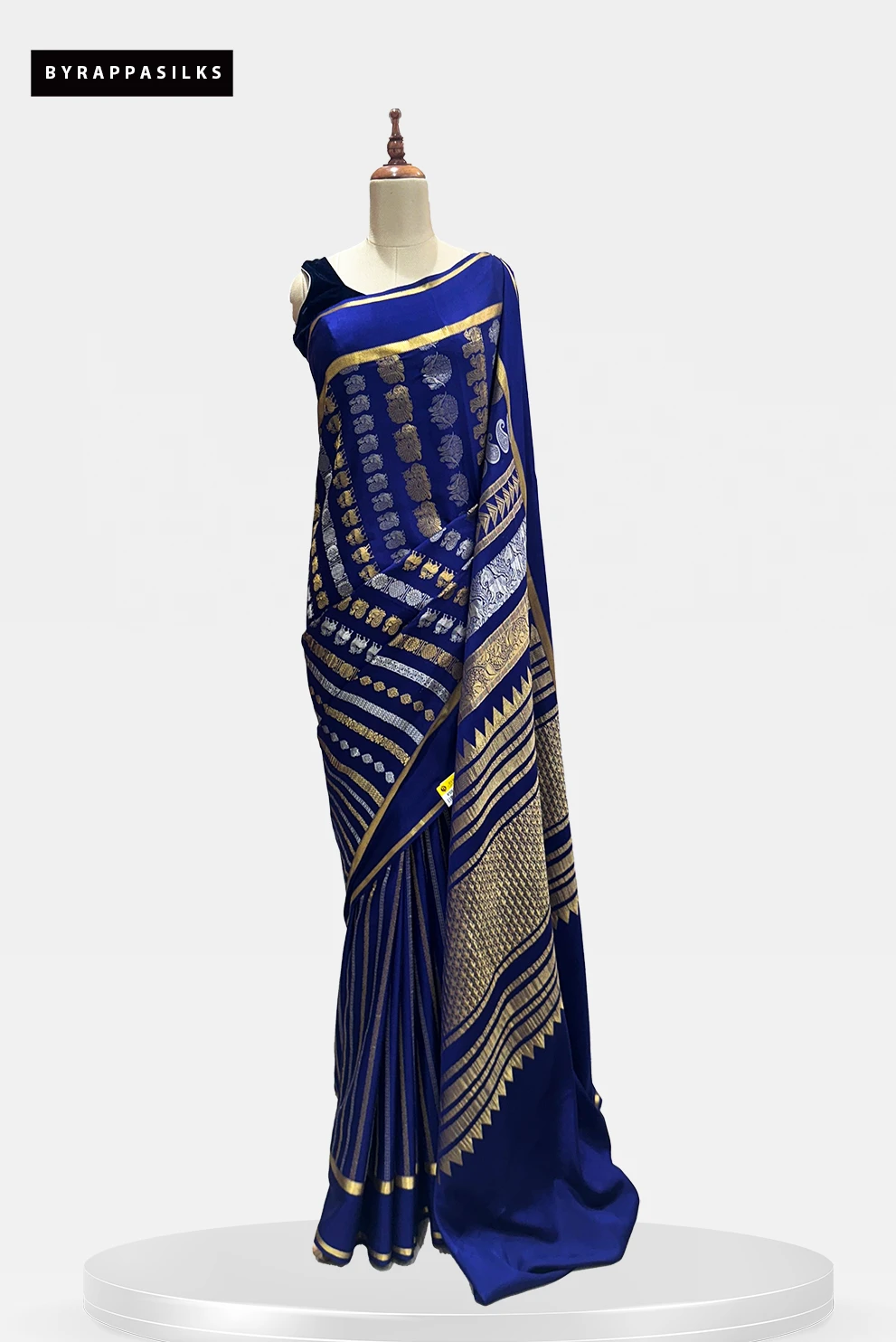 Mysore Silk Pure Crape Saree Blue Colour QS290857