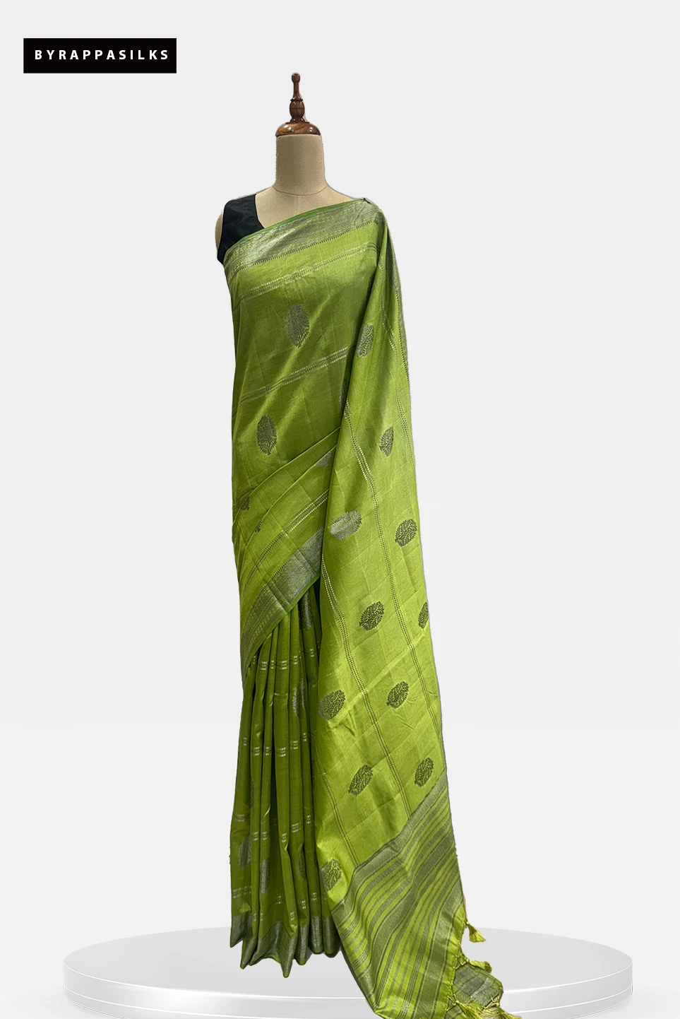 Soft Silk With Olive Green Saree QS292284
